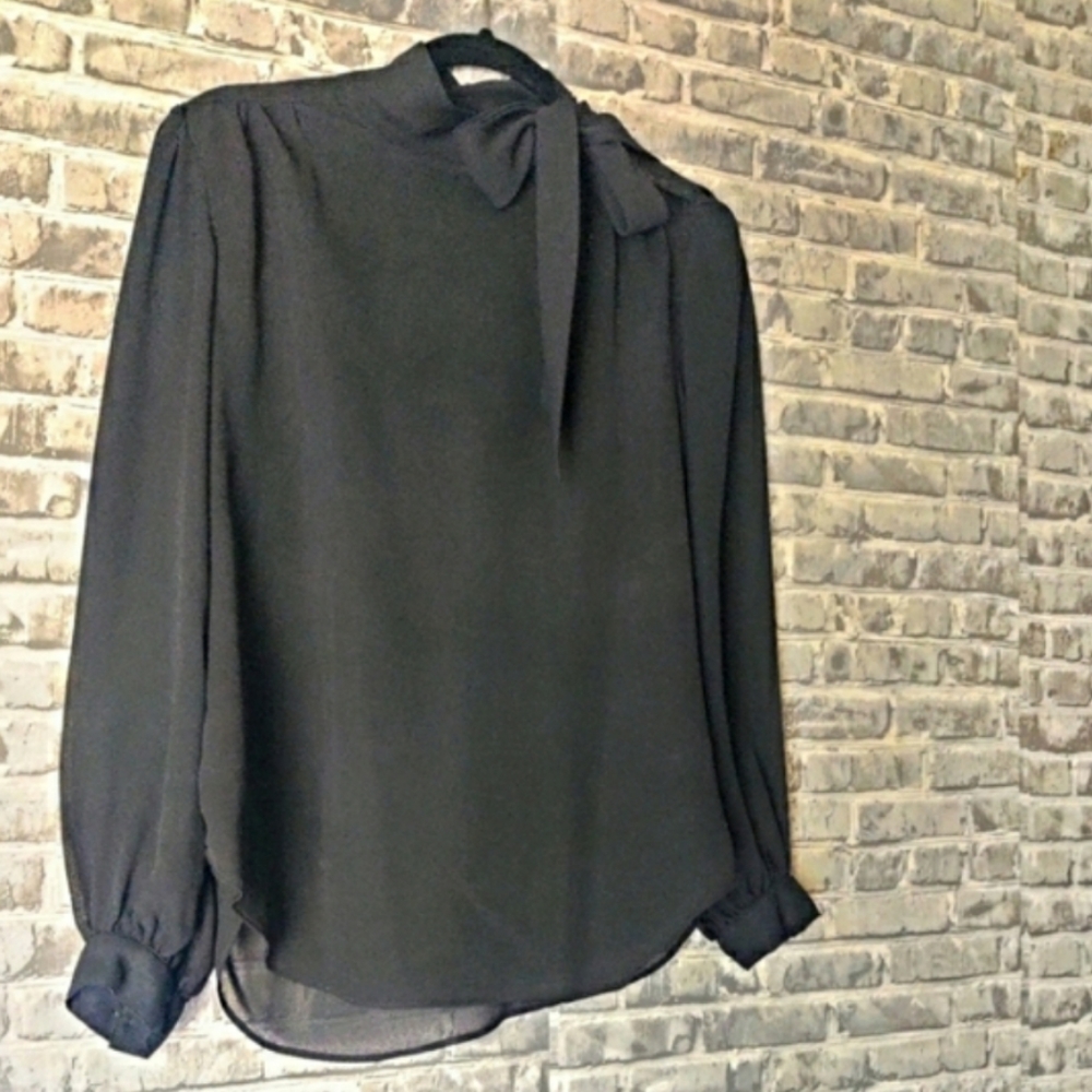 ✓KLE Vintage Sheer Black Blouse✓